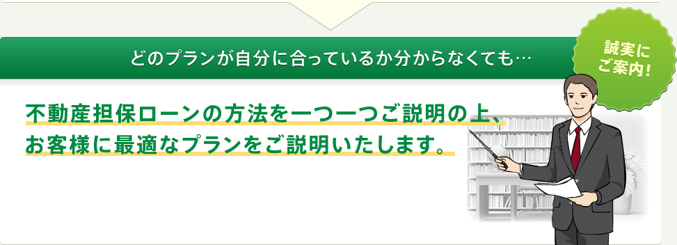 どのプランが自分に合っているかわからなくても、誠実にご案内！